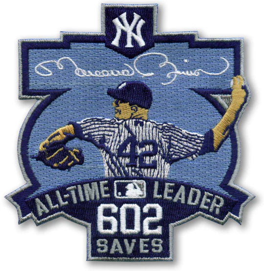 Mariano Rivera 602 Saves All-Time Leader Patch