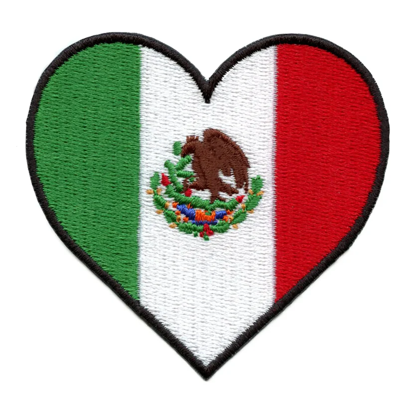 Mexico country Heart Flag Patch 