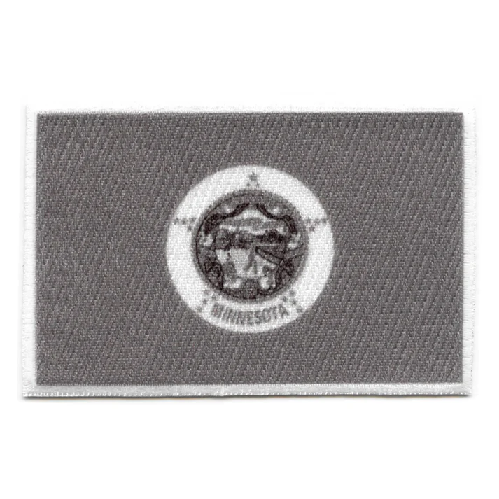 Minnesota Patch State Flag Grayscale