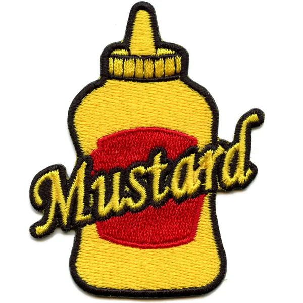 Mustard Bottle Condiment Embroidered Patch