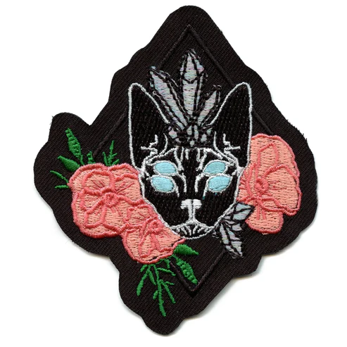 Mystical Alien Rainbow Crystal Cat Patch