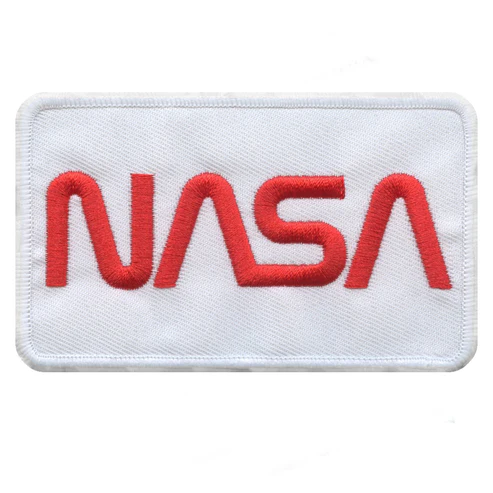 NASA Script Logo White Box Patch