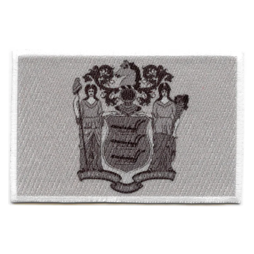 New Jersey State Flag Grayscale Patch