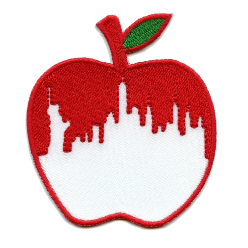 New York Skyline Apple Patch Embroidered