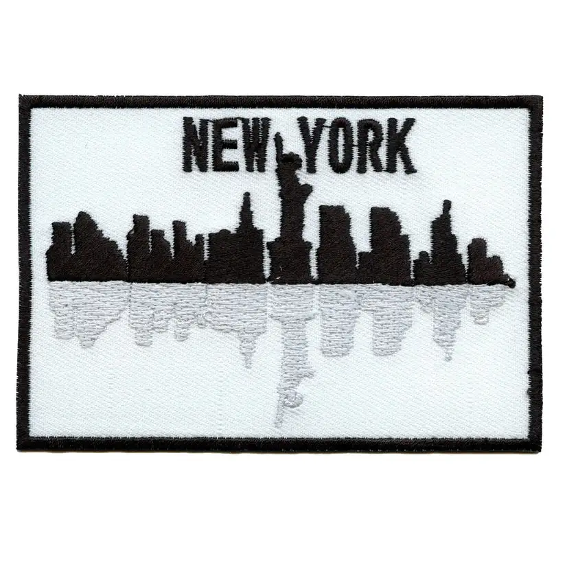 New York Skyline Box Logo Iron On Patch
