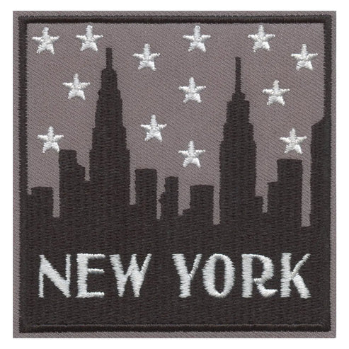New York Skyline Silhouette With Stars patch