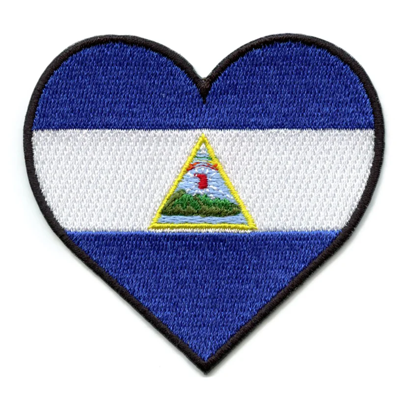 Nicaragua heart flag Iron On -Patch 
