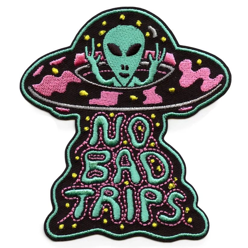 No Bad Patch Alien UFO Iron On Patch