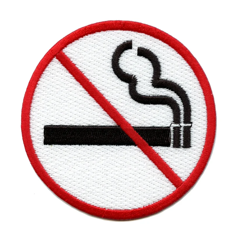 No Smoking Sign Logo Embroidered Patch