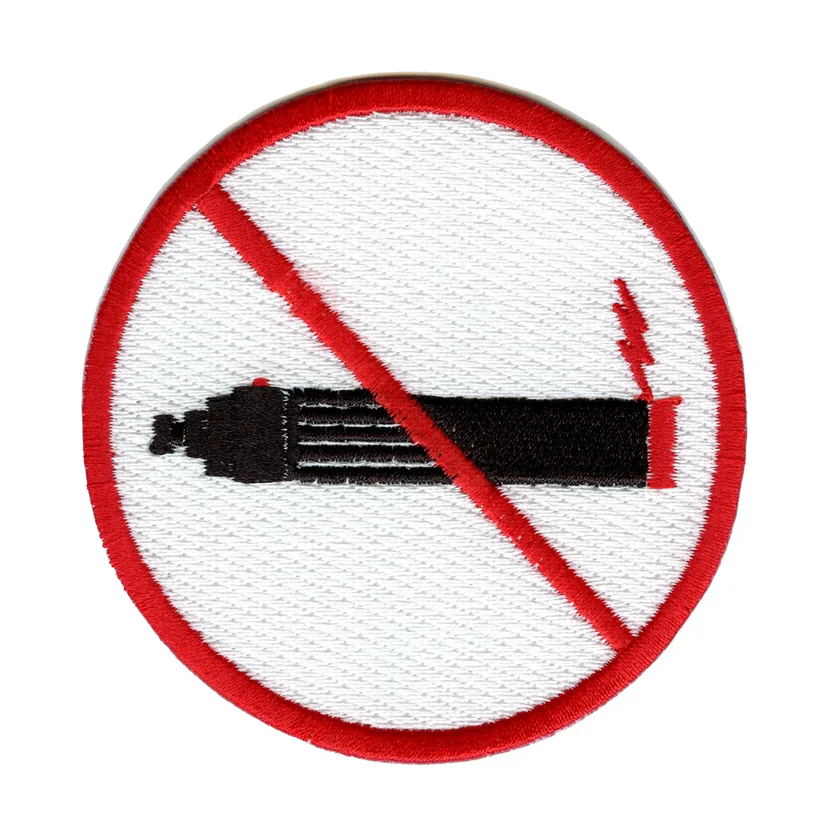 No Vaping Sign Logo Embroidered Patch