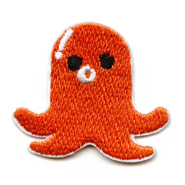 Orange Octopus Sausage Embroidered Patch - Orange Octopus Sausage Embroidered Patch USA Orange Octopus Sausage Embroidered Patch - View 1