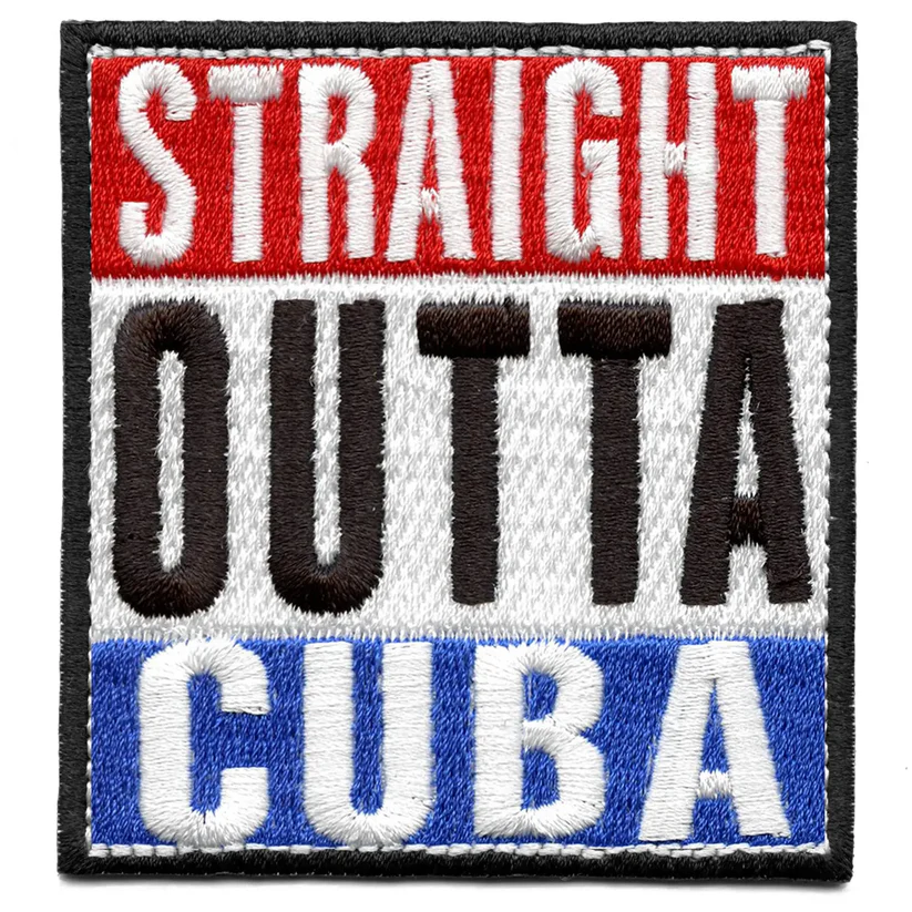 Outta Cuba Hispanic Flag Iron On-patch
