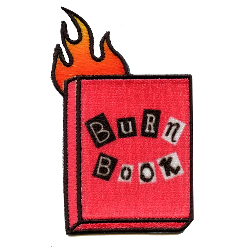 Pink Burn Book On Fire Patch - Pink Burn Book On Fire Patch USA Pink Burn Book On Fire Patch - View 1