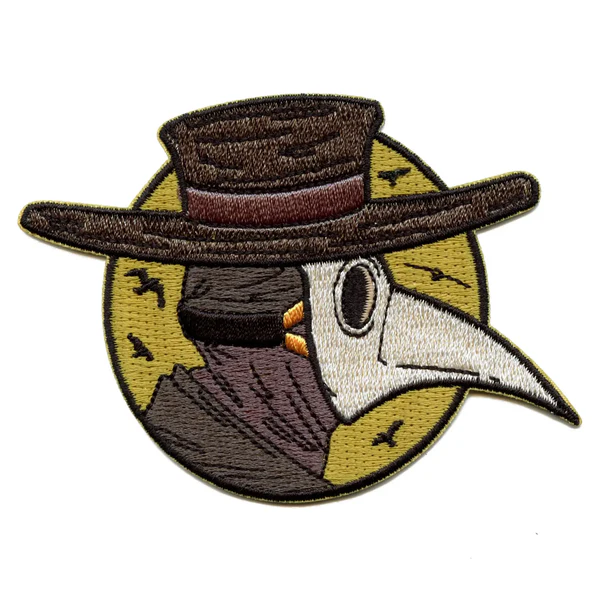 Plague Doctor with Moon Embroidered Patch