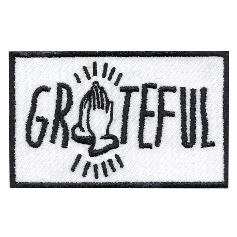 Praying Hands Grateful Iron On Patch - Praying Hands Grateful Iron On Patch USA Praying Hands Grateful Iron On Patch - View 1