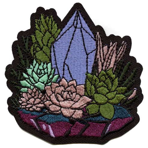 Purple Amethyst Crystal embroidered Patch