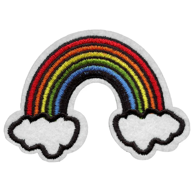 Rainbow Clouds Embroidered Iron On Patch