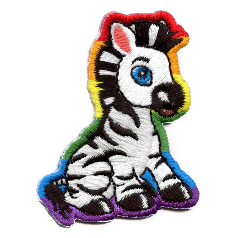 Rainbow Zebra Patch Safari Iron On