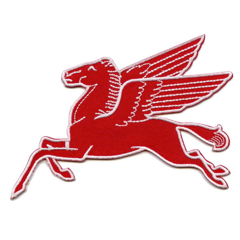 Red Flying Pegasus Embroidered Patch