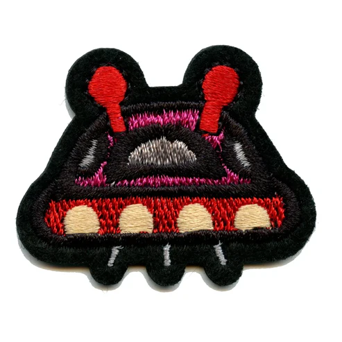  Red UFO Alien Spaceship Embroidered Patch