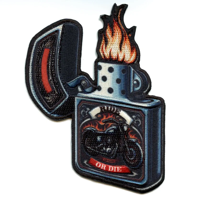 Ride or Die Lighter Biker Flame Ride Patch - Ride Or Die Lighter Biker Flame Ride Patch USA Ride or Die Lighter Biker Flame Ride Patch - View 1