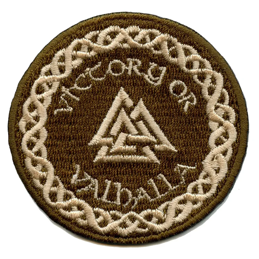 Round Victory Or Valhalla iron on Patch