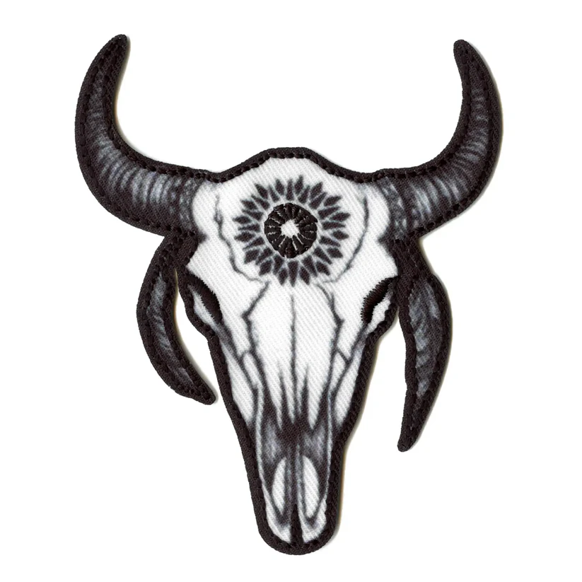Sacred Bull Skull Patch Iron On
