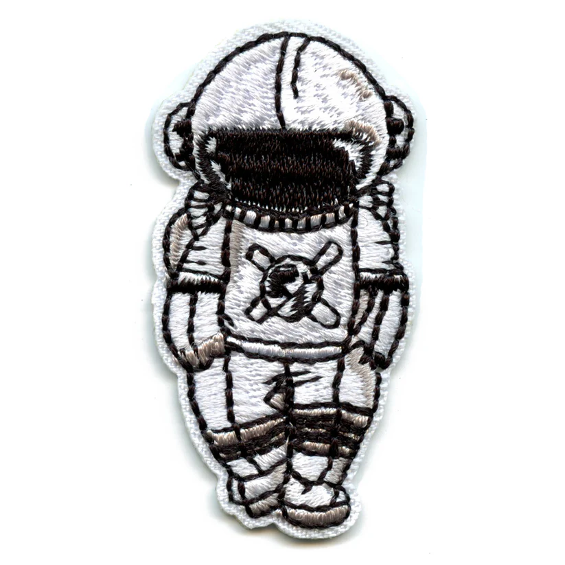 Sad Astronaut Embroidered Iron On Patch