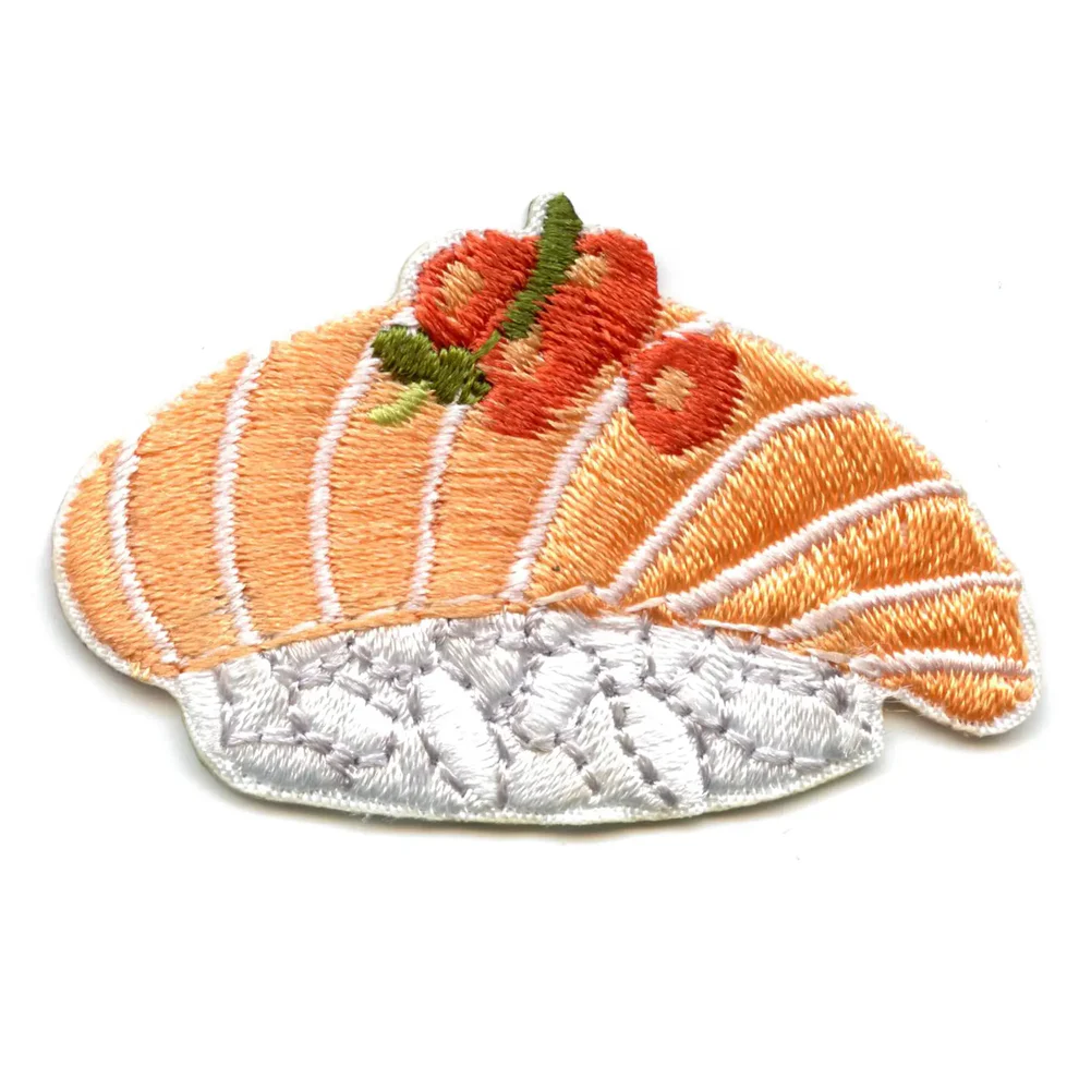 Sake Salmon With Roe Sushi Nigiri Iron On Patch - Sake Salmon With Roe Sushi Nigiri Iron On Patch USA Sake Salmon With Roe Sushi Nigiri Iron On Patch - View 1