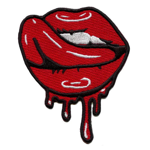 Sensual Red Tongue Embroidered Patch