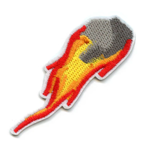 Small Asteroid On Fire Embroidered Patch