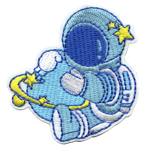 Small Blue Astronaut Embroidered Patch