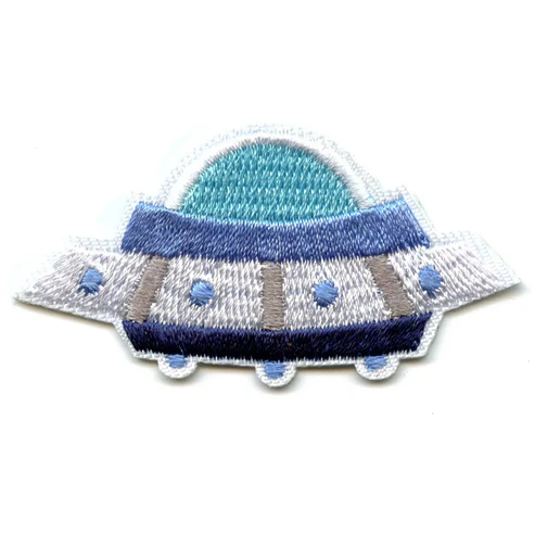 Small Blue UFO Alien Spaceship Patch