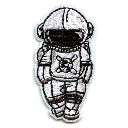 Small Sad Grey Astronaut Embroidered Patch