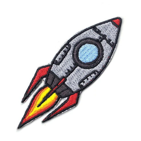 Space Rocket Ship Logo Embroidered Patch