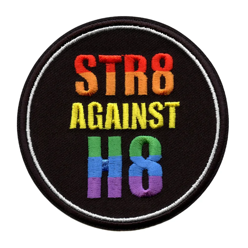 Str8 Against H8 Embroidered Iron On Patch - Str8 Against H8 Embroidered Iron On Patch USA Str8 Against H8 Embroidered Iron On Patch - View 1
