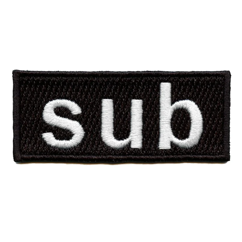 Sub Tag Logo Embroidered Iron On Patch 