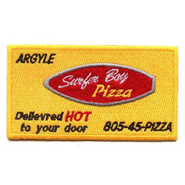 Surfer Boy Pizza embroidered Patch - Surfer Boy Pizza Embroidered Patch USA Surfer Boy Pizza embroidered Patch - View 1
