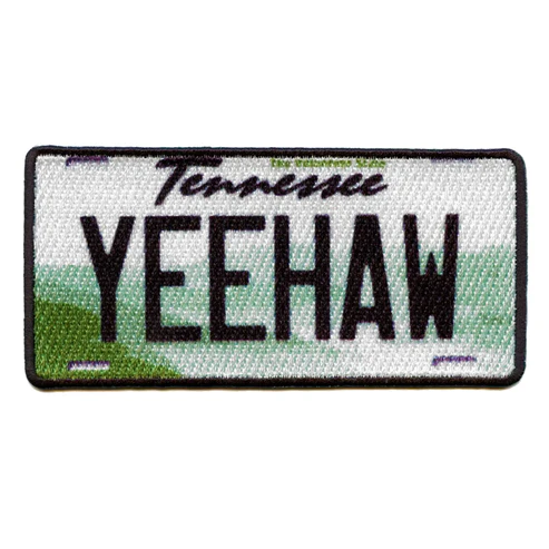 Tennessee License Plate Yeehaw state Patch