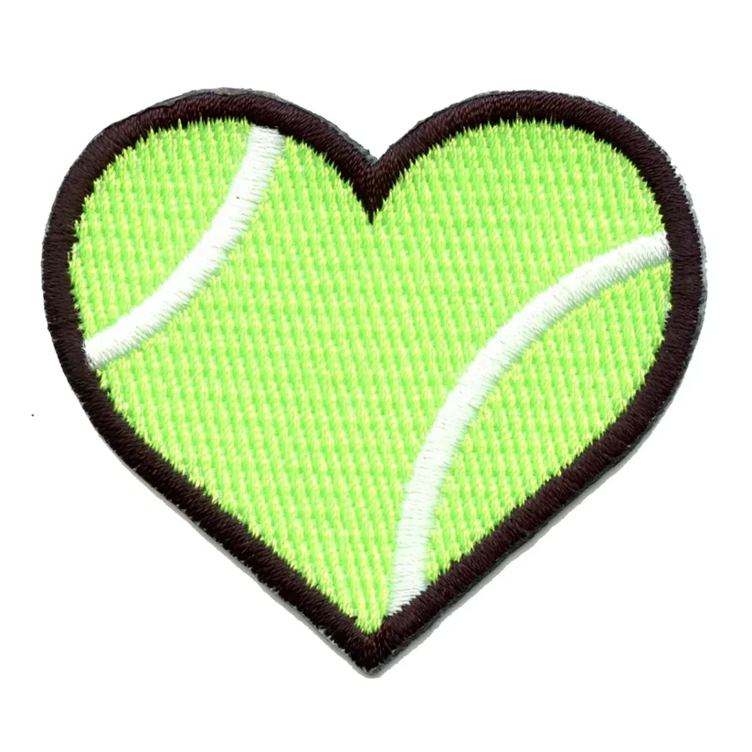 Tennis Ball Heart Embroidered Patch