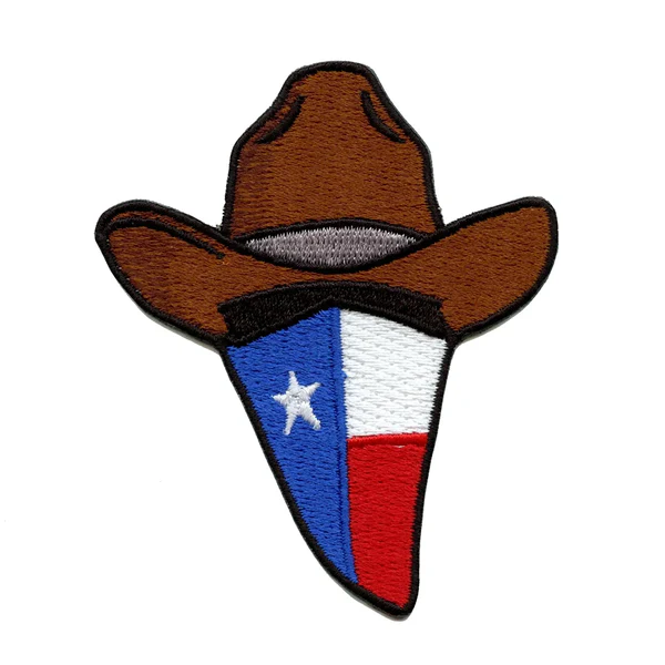 Texas Flag Cowboy Bandana Embroidered Patch