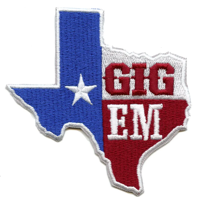 Texas State Gig Em Embroidered Patch