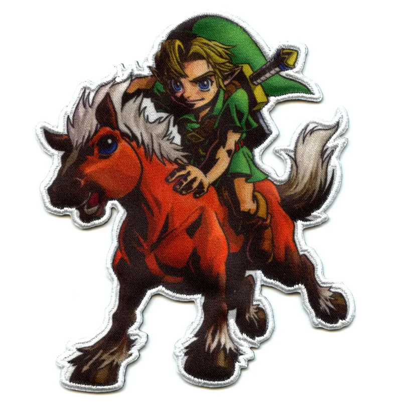 Zelda Link Riding Horse Iron On Patch