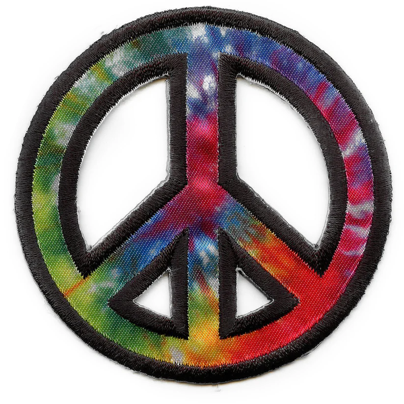 Tie Dye Peace Sign Applique Iron On Patch