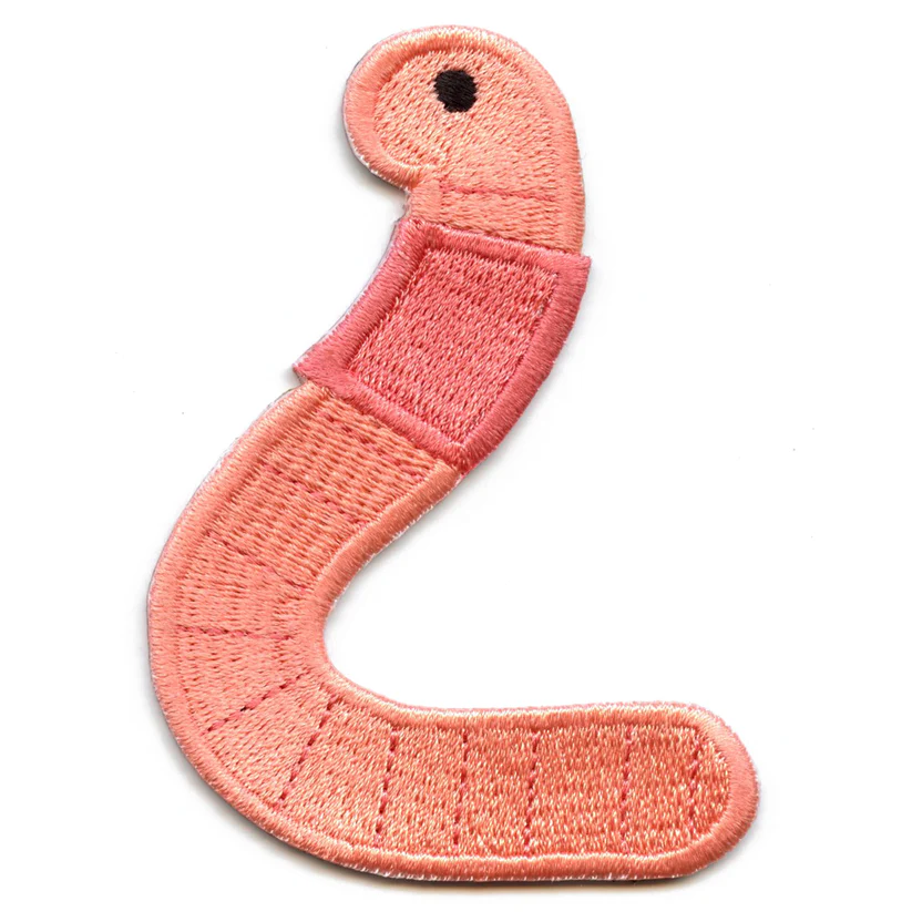Worm Patch Embroidered Iron On