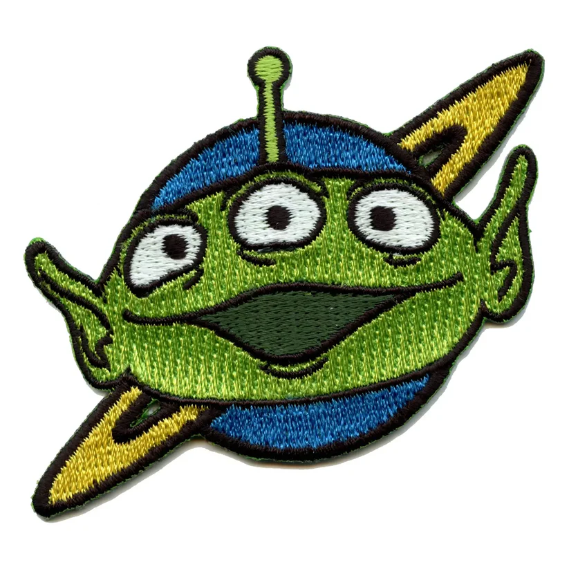 Eyed Aliens Green Men Iron on Patch