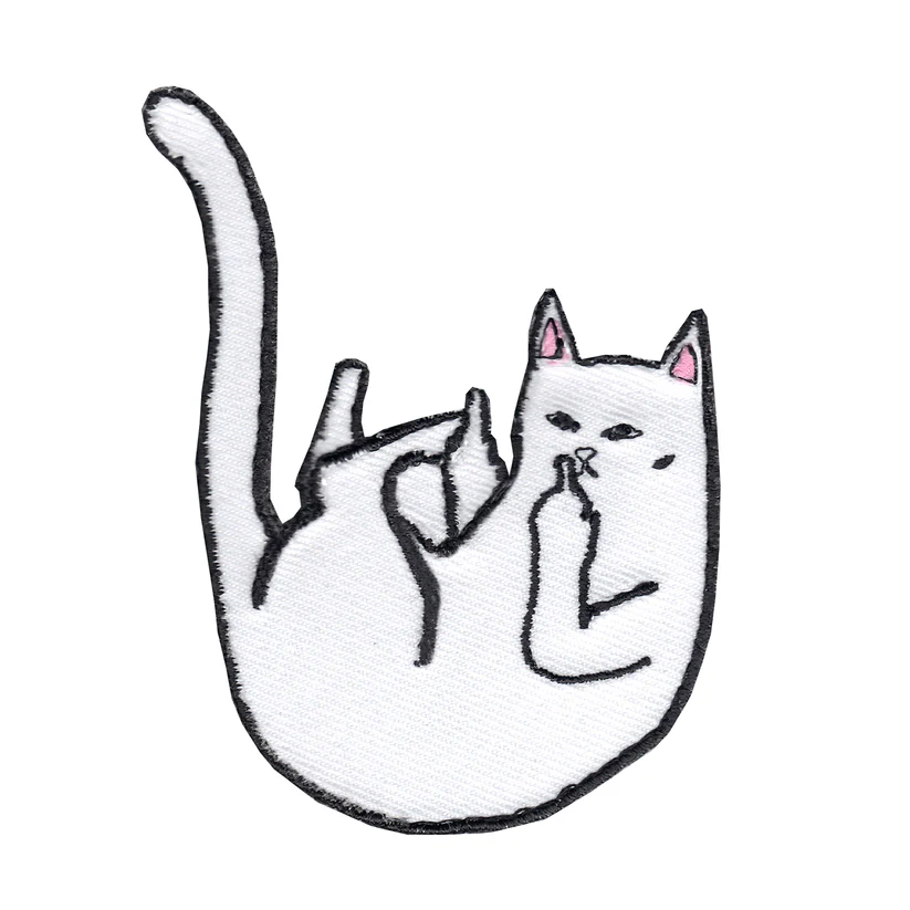 Bad Cat Iron On Embroidered Patch