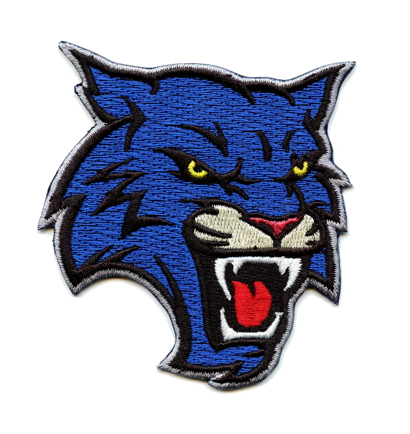 Blue Wildcat Head Iron-on Patch