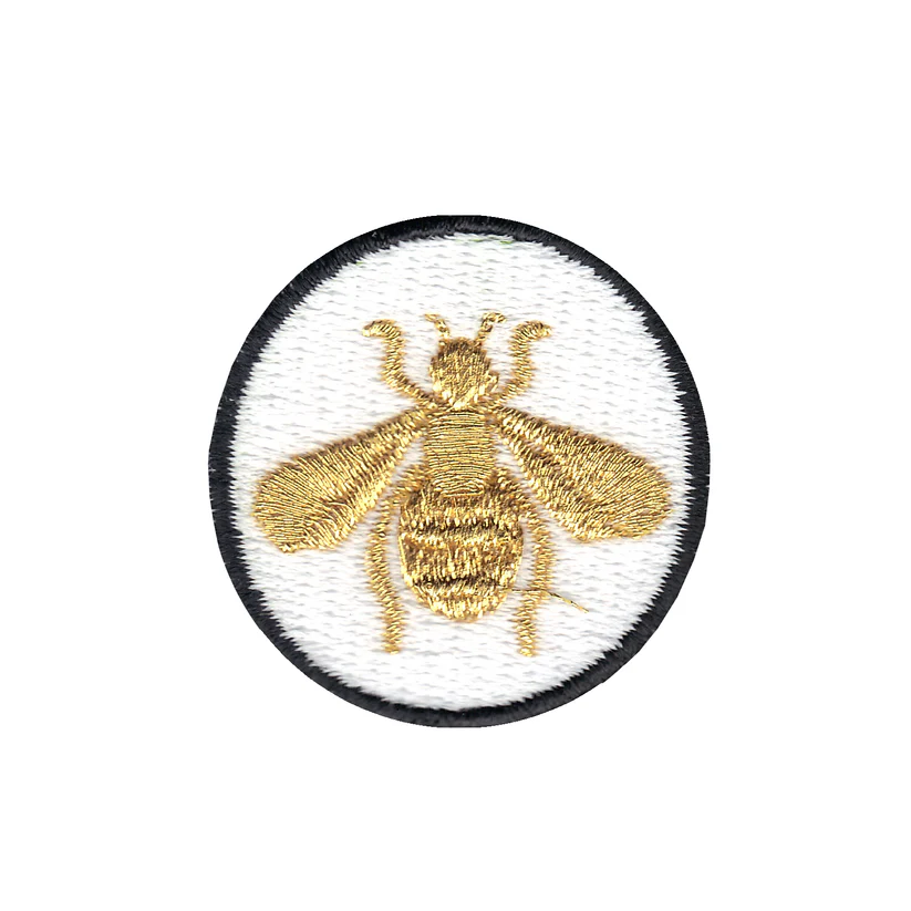 Gold Bumble Bee Iron On Patch