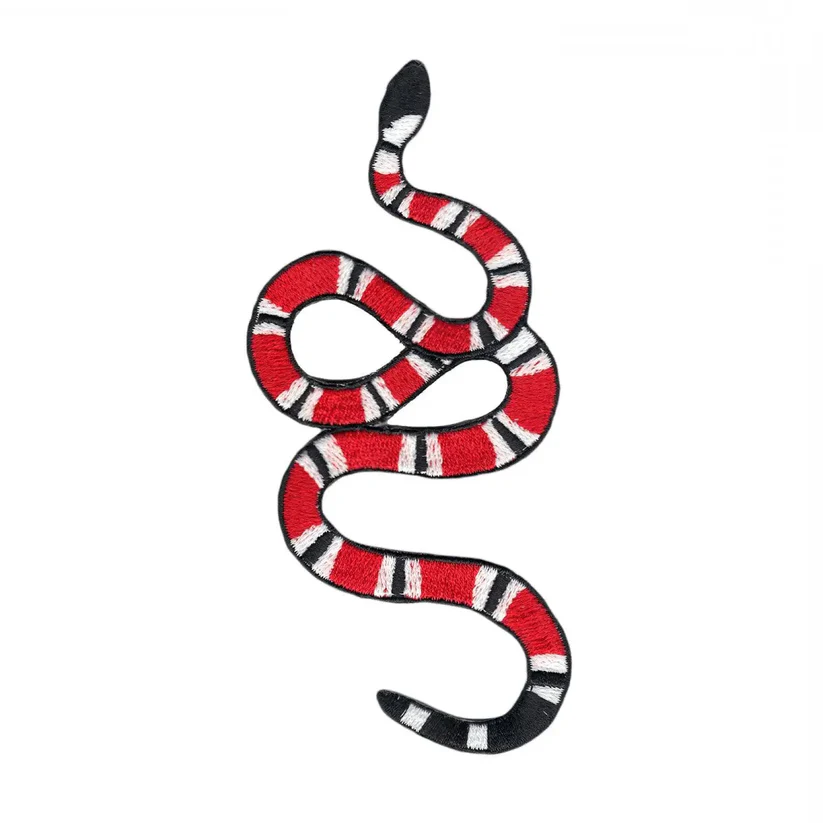 Red Snake Iron On Patch - Right